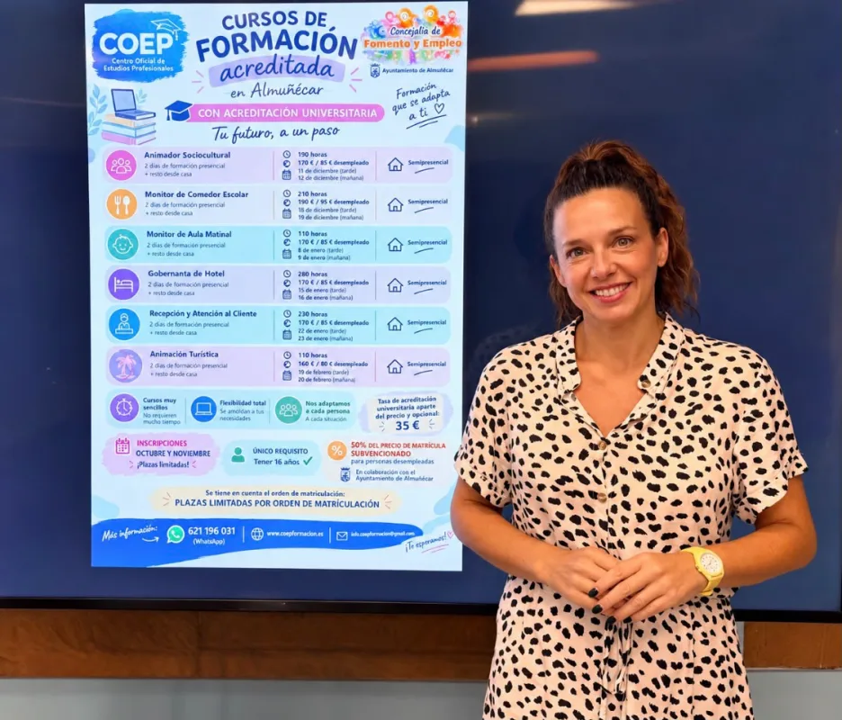 Almuñécar amplía su oferta formativa con seis nuevos cursos semipresenciales