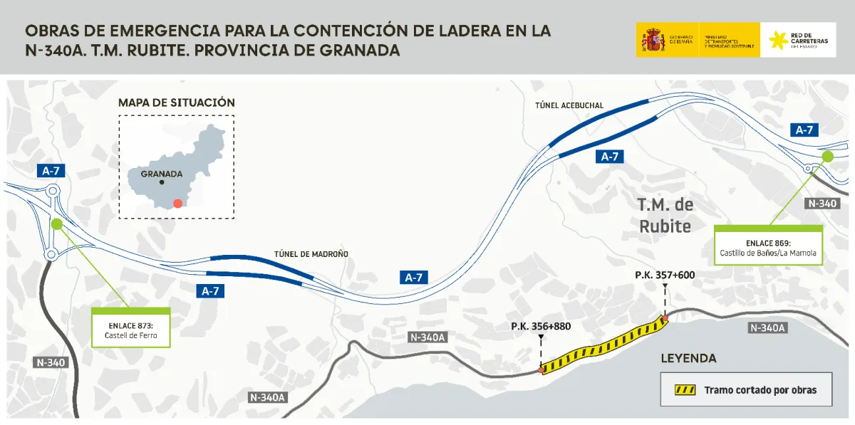 Comienza la obra de contención en la N-340A de Rubite - Diario Costa Tropical